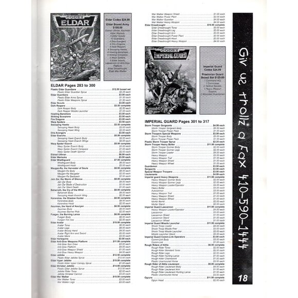 Citadel Miniatures 1998 Annual Mail Order Price Guide & Tons of old price info! - Picture 2 of 3
